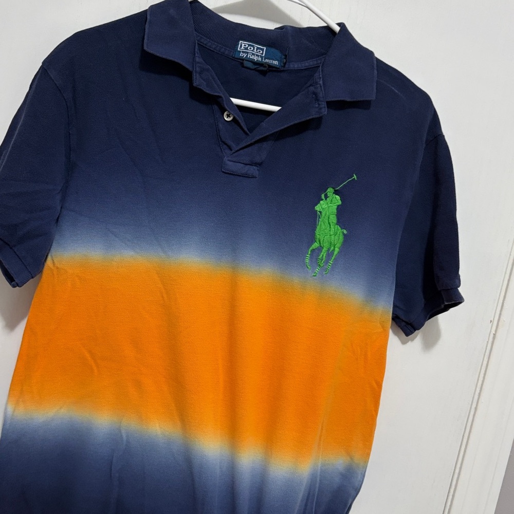 Polo by Ralph Lauren Blue and Orange Gradient Polo Shirt